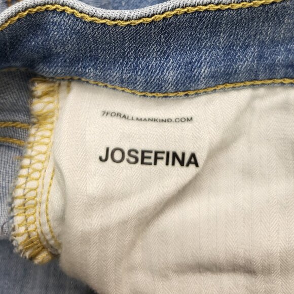 7 for all Mankind Josefina style light blue jeans EUC size 32 great stretch - Picture 6 of 10